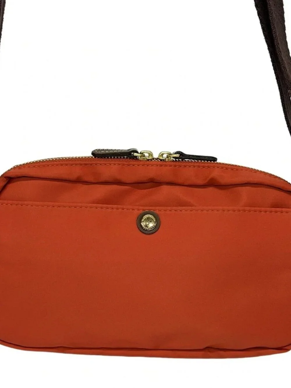 MACKINTOSH PHILOSOPHY Orange Dark Brown Nylon Shoulder Bag